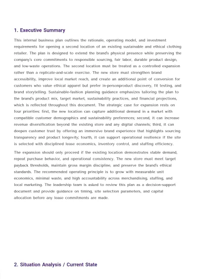 Free Internal Business Plan Template | Create Using Business Plan AI Generator to Edit Online