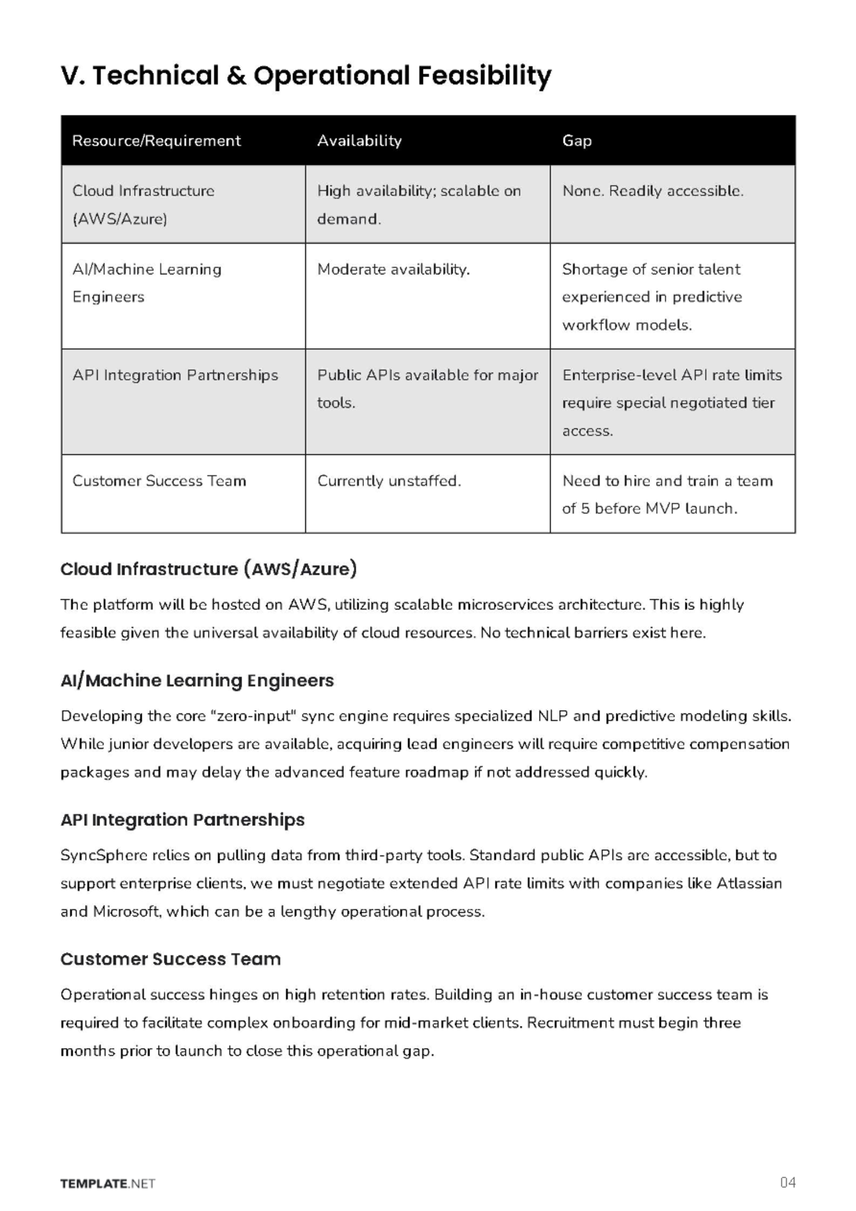 Free Feasibility Business Plan Template to Edit Online