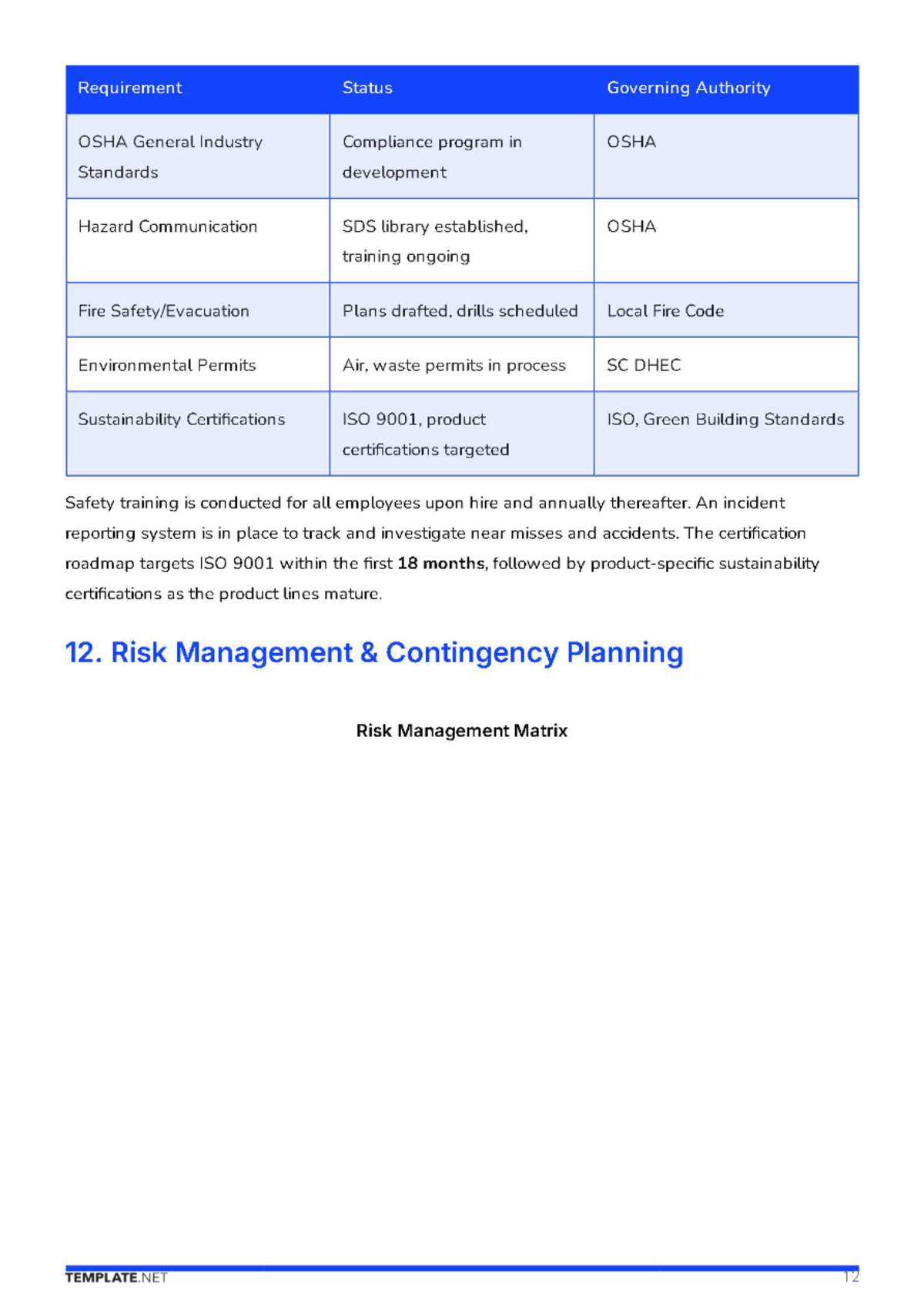 Free Operations Business Plan Template to Edit Online
