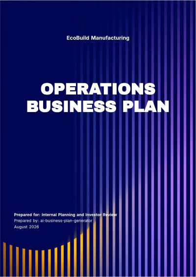 Free Operations Business Plan Template to Edit Online