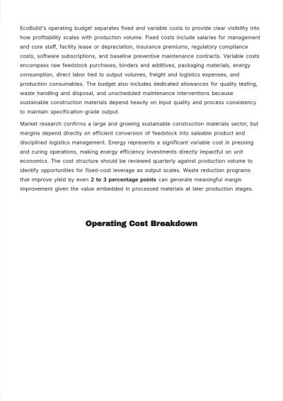 Free Operations Business Plan Template to Edit Online