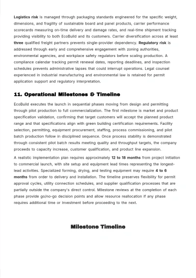 Free Operations Business Plan Template to Edit Online