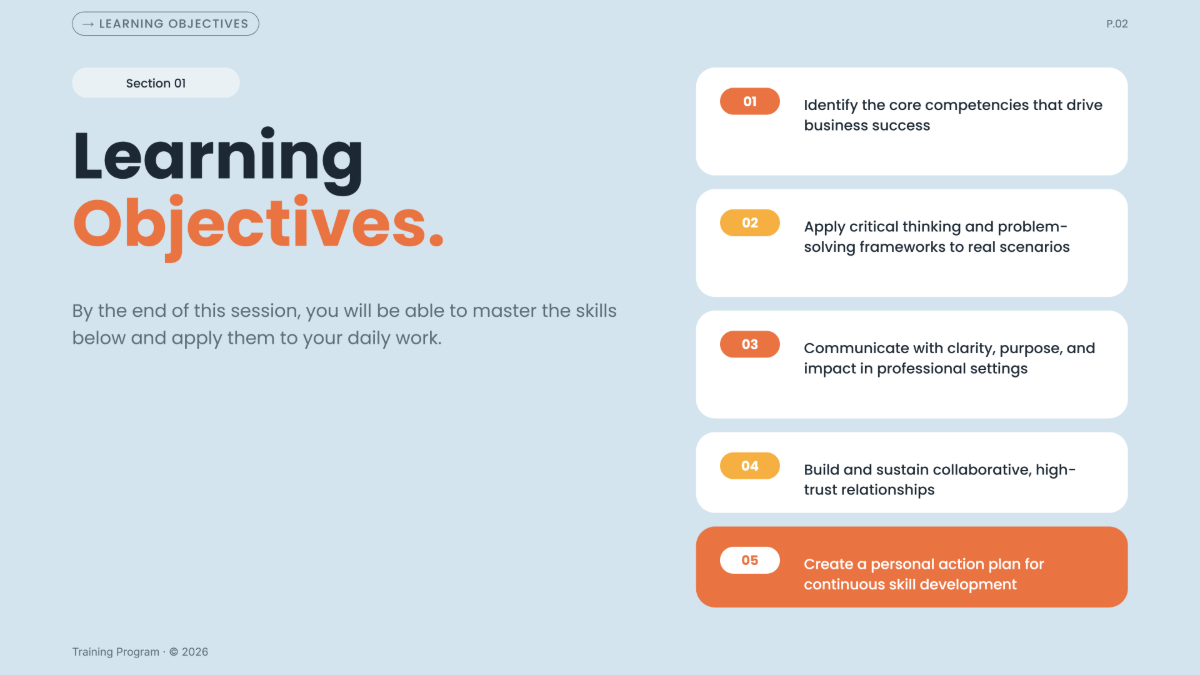 Free Training Presentation Template to Edit Online