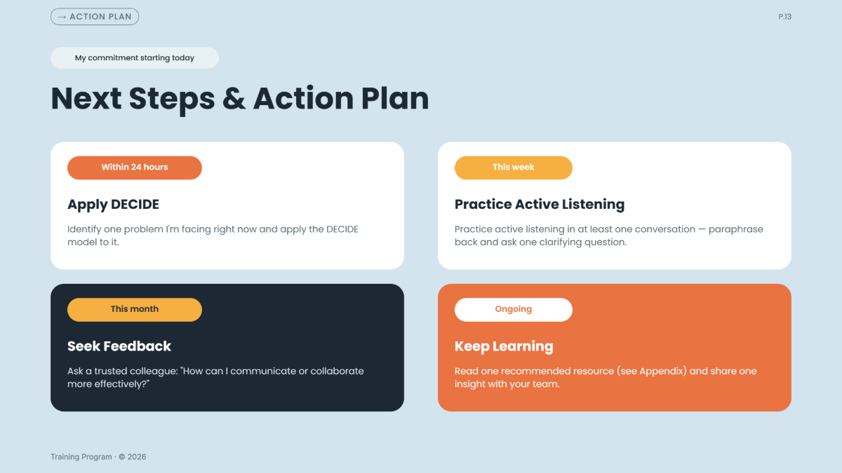 Free Training Presentation Template to Edit Online