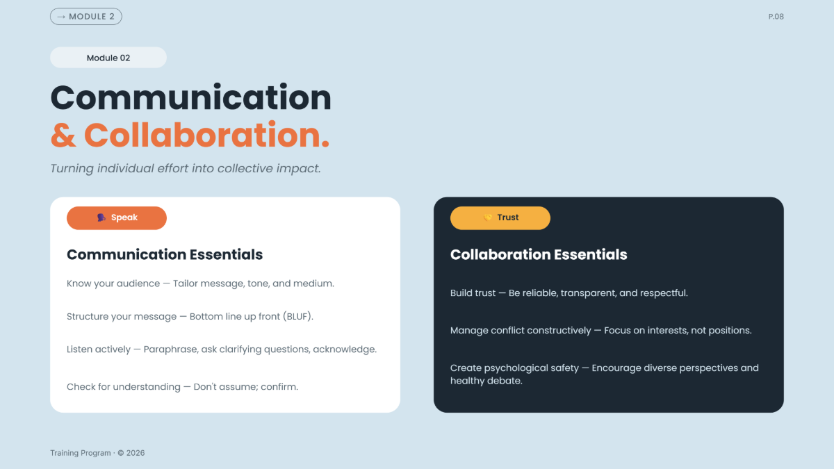 Free Training Presentation Template to Edit Online