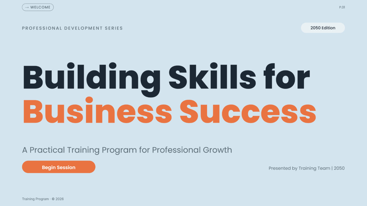 Free Training Presentation Template to Edit Online