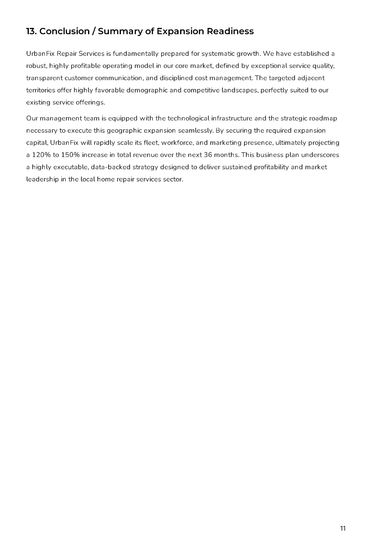 Free Expansion Business Plan Template to Edit Online