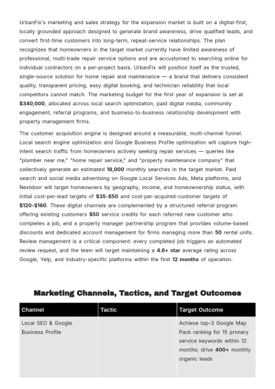 Free Expansion Business Plan Template to Edit Online