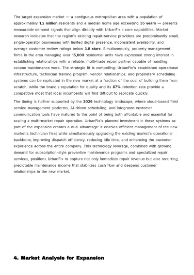 Free Expansion Business Plan Template to Edit Online
