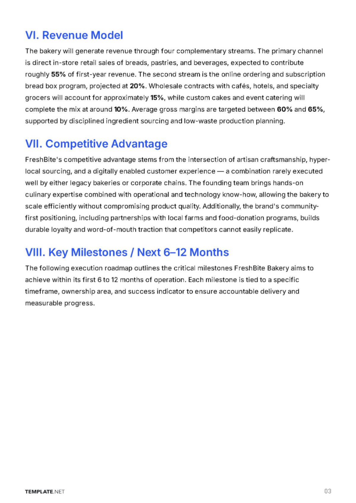 Free One-Page Business Plan Template to Edit Online