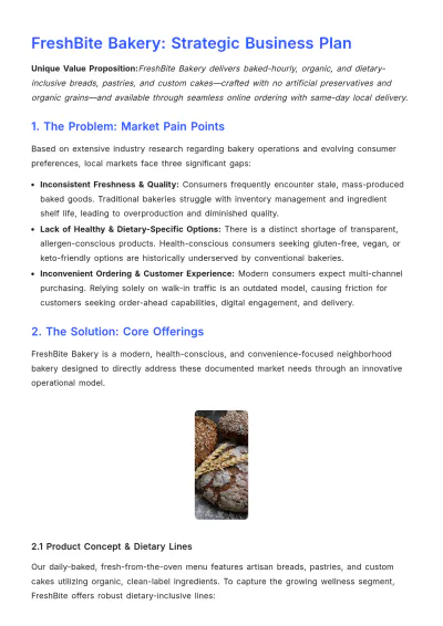 Free One-Page Business Plan Template to Edit Online
