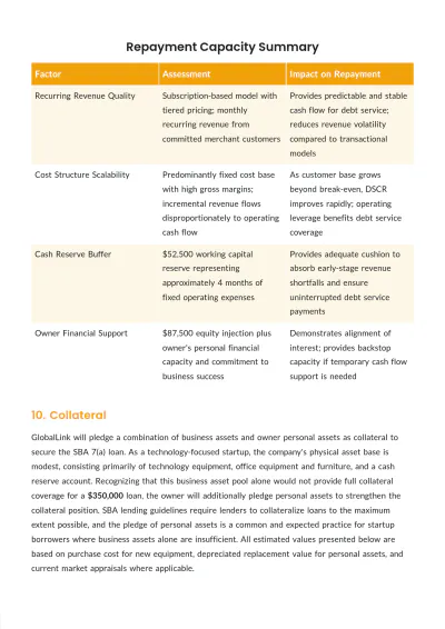 Free SBA Loan Business Plan Template to Edit Online