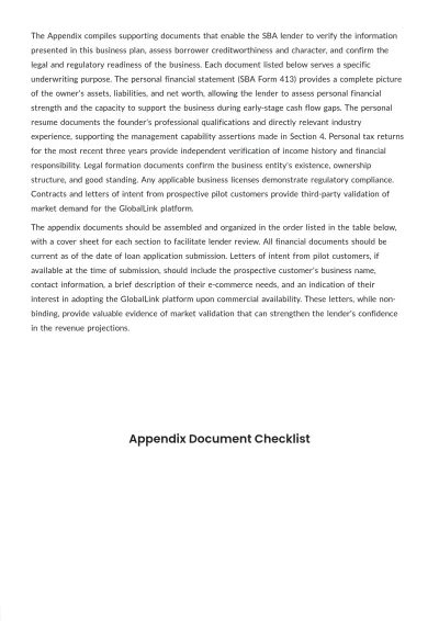 Free SBA Loan Business Plan Template to Edit Online