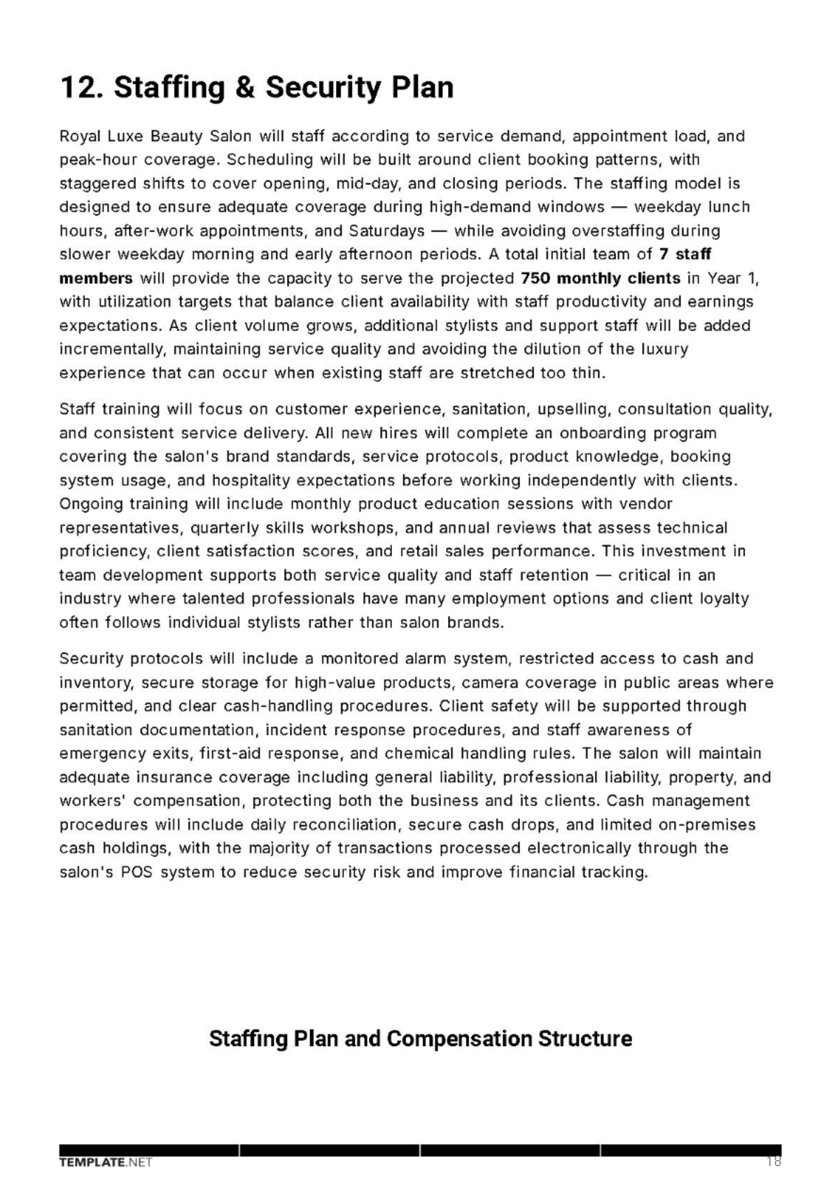 Free Saloon Business Plan Template to Edit Online