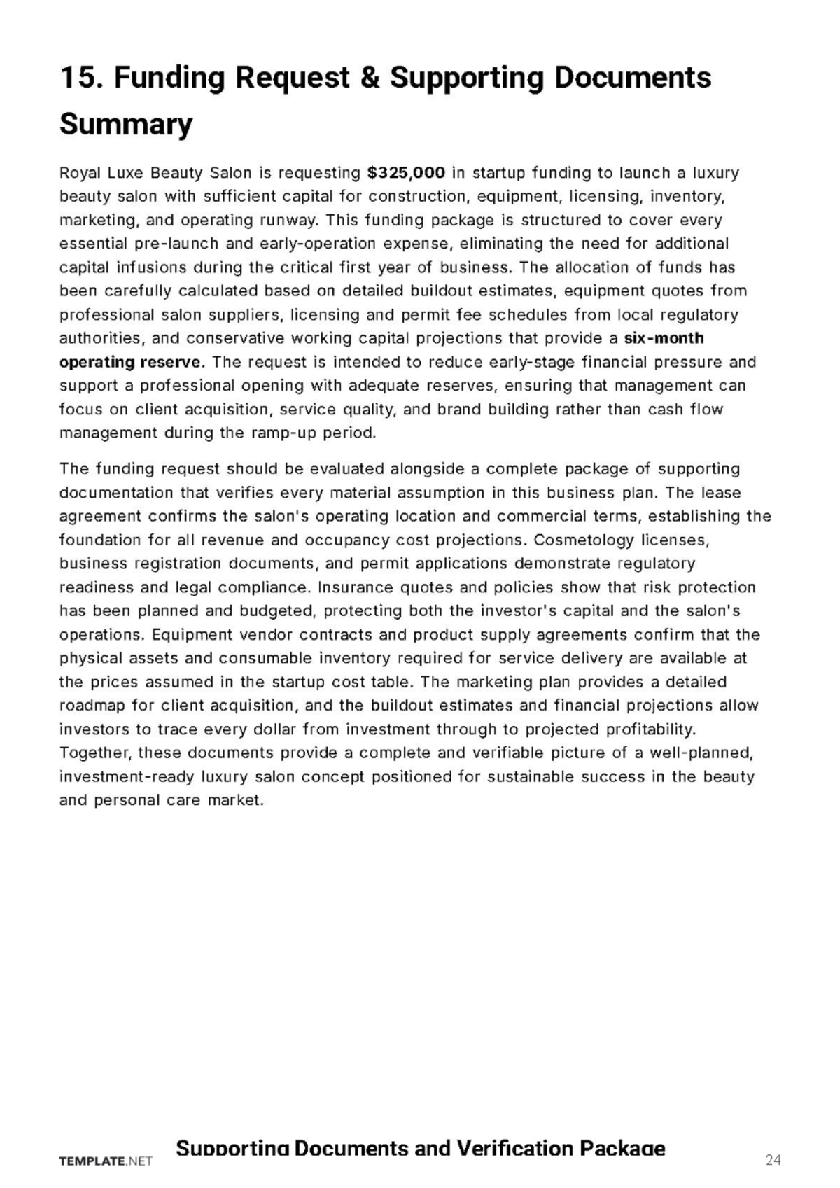 Free Saloon Business Plan Template to Edit Online
