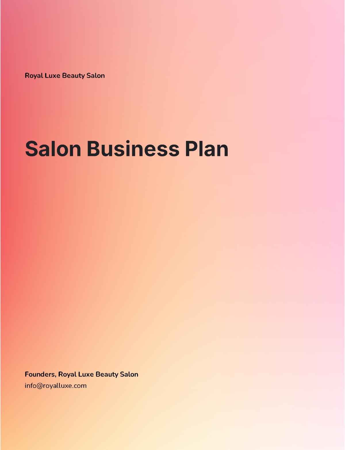Free Saloon Business Plan Template to Edit Online Free Saloon Business Plan Template to Edit Online