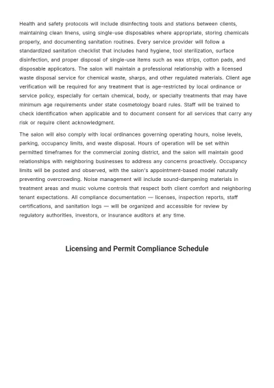 Free Saloon Business Plan Template to Edit Online