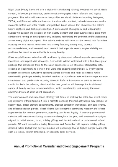 Free Saloon Business Plan Template to Edit Online