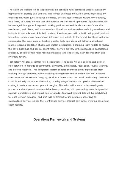 Free Saloon Business Plan Template to Edit Online