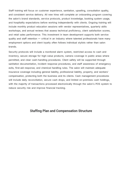 Free Saloon Business Plan Template to Edit Online