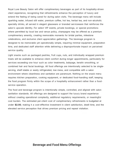 Free Saloon Business Plan Template to Edit Online