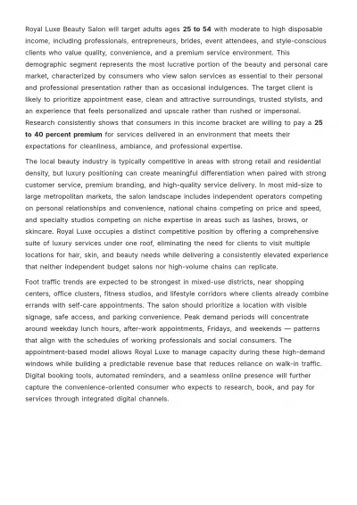 Free Saloon Business Plan Template to Edit Online