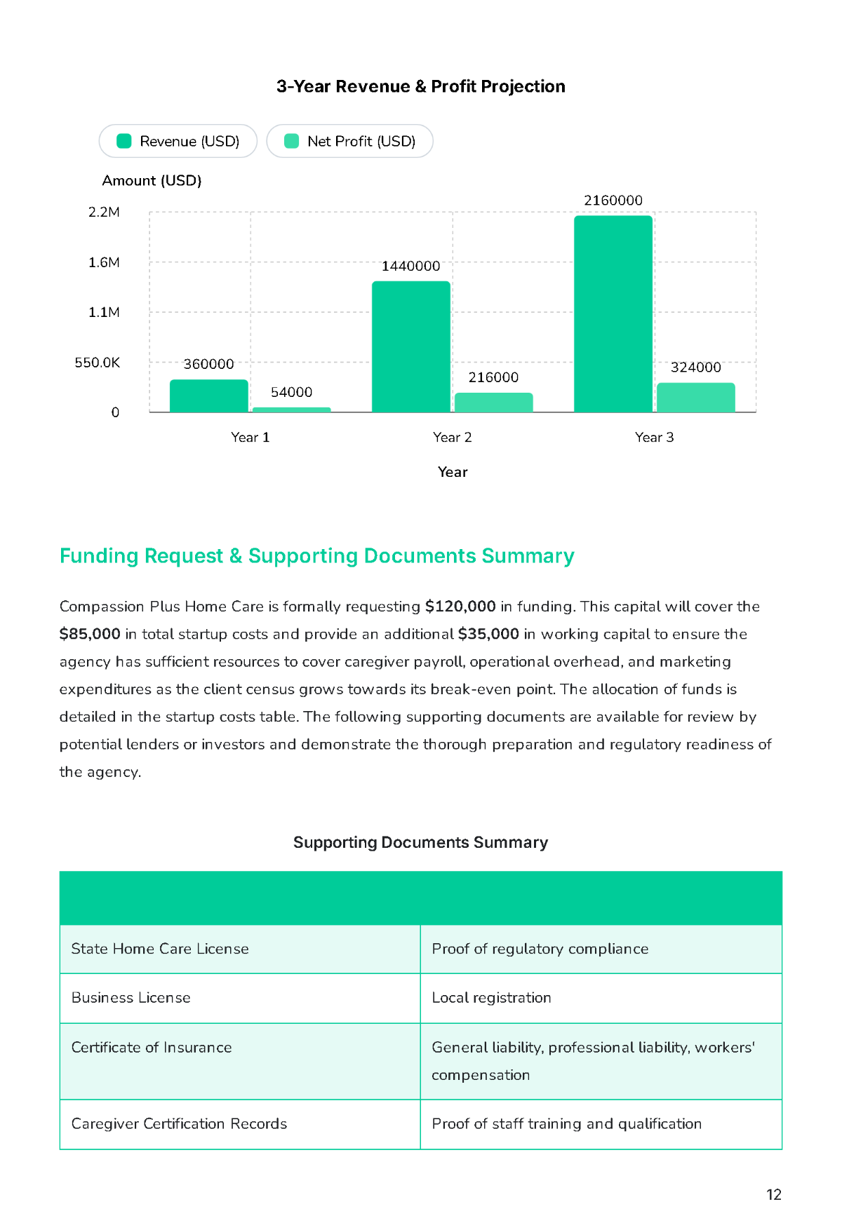 Free Home Care Business Plan Template to Edit Online