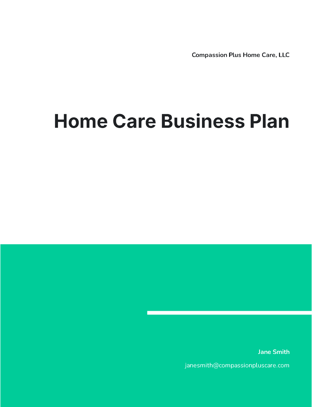 Free Home Care Business Plan Template to Edit Online Free Home Care Business Plan Template to Edit Online