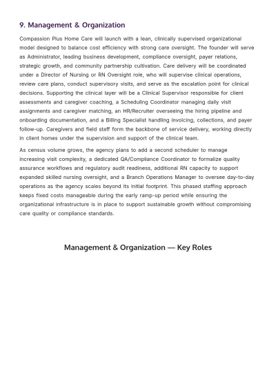 Free Home Care Business Plan Template to Edit Online
