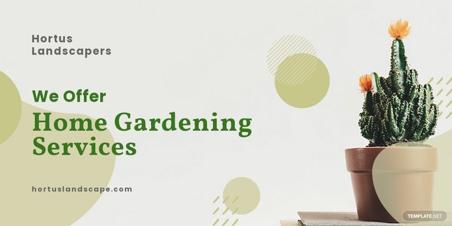 Free Gardening Service Twitter Post Template