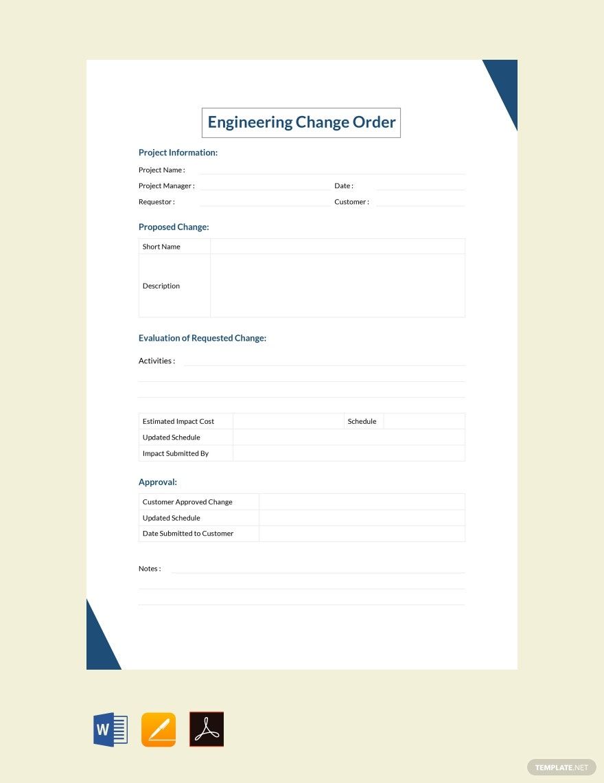 Engineering Change Order Template