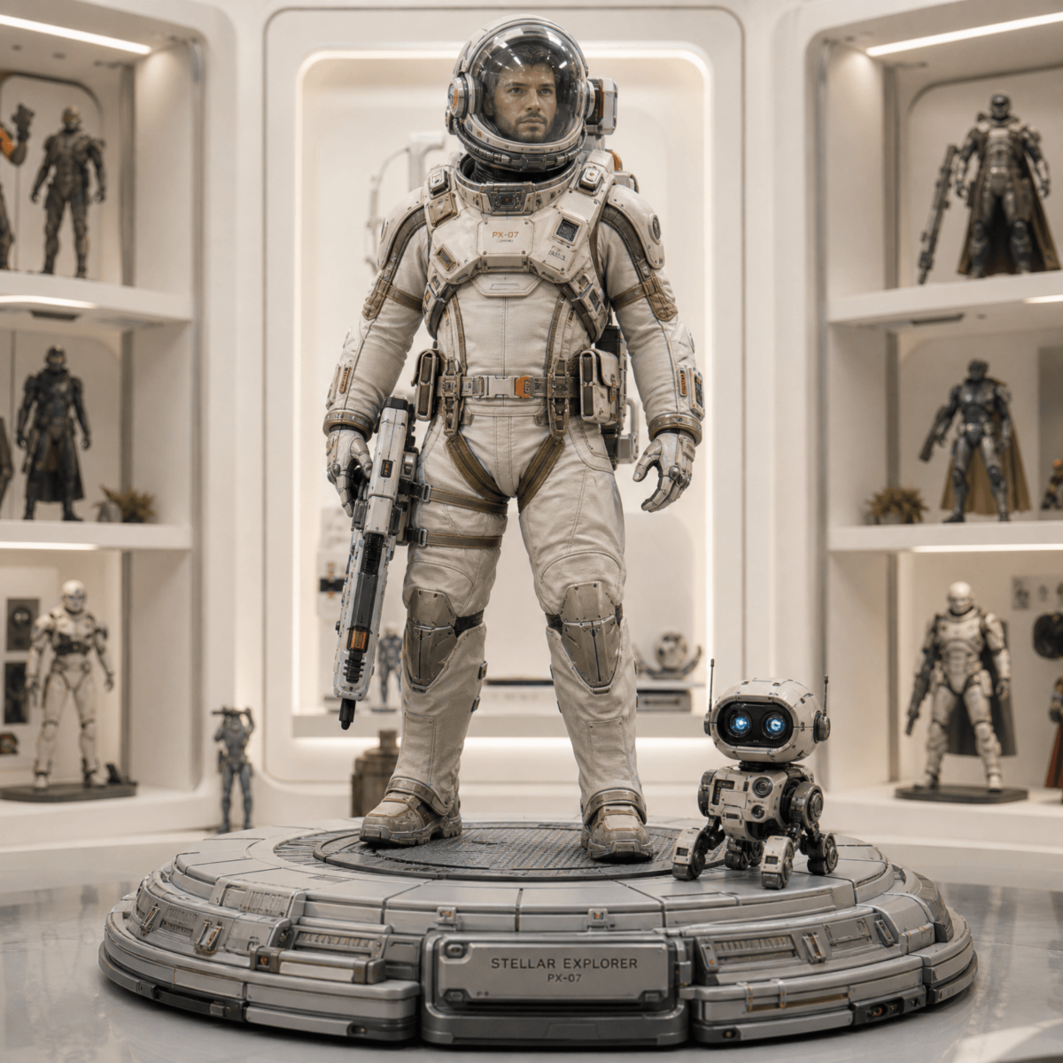 Free Sci-Fi Space Explorer Action Figure Template to Edit Online