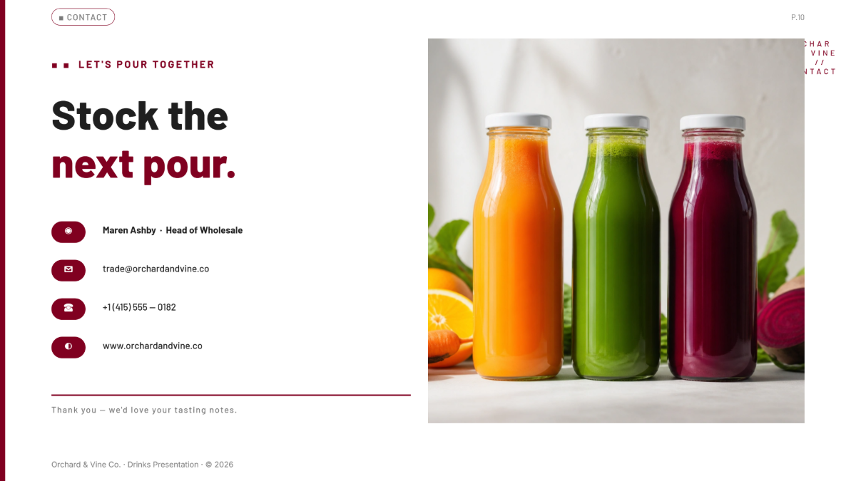 Free Drink Presentation Template to Edit Online