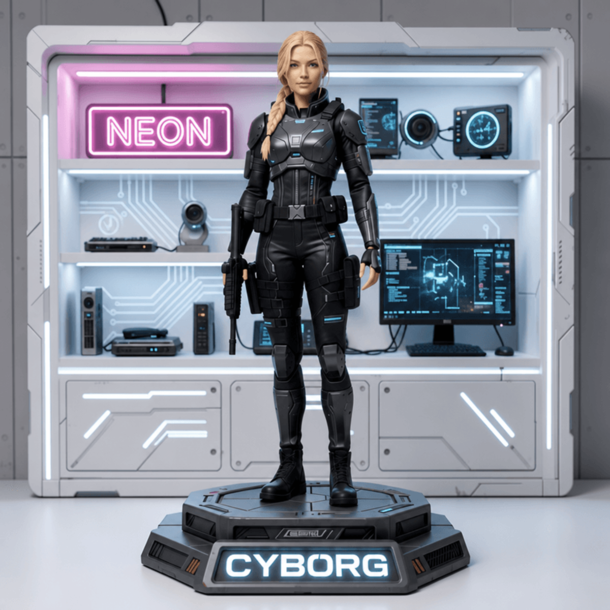 Free Custom Cyberpunk Action Figure Template to Edit Online