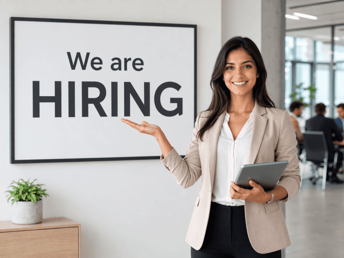 Free LinkedIn HR Recruitment Ad Template for Female to Edit Online