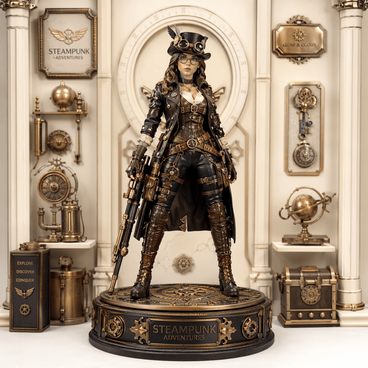 Free Steampunk Adventurer Action Figure Template to Edit Online