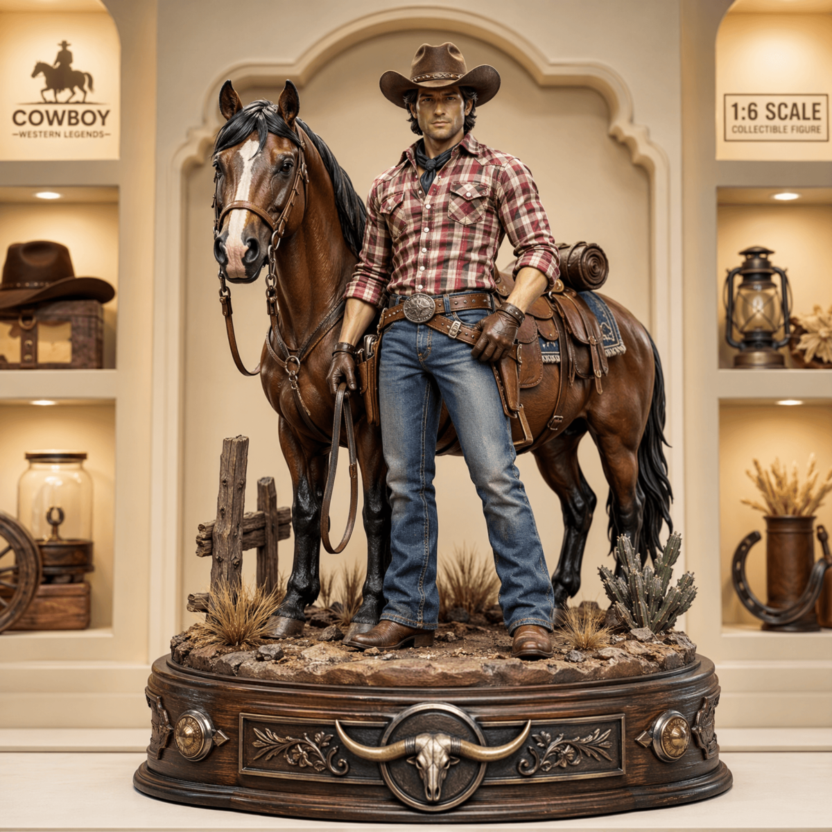 Free Cowboy Western Action Figure Template to Edit Online