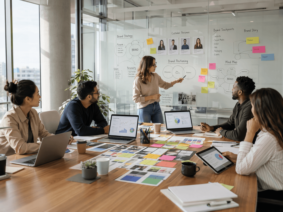 Free Company Brand Brainstorming Stock Photo Template to Edit Online
