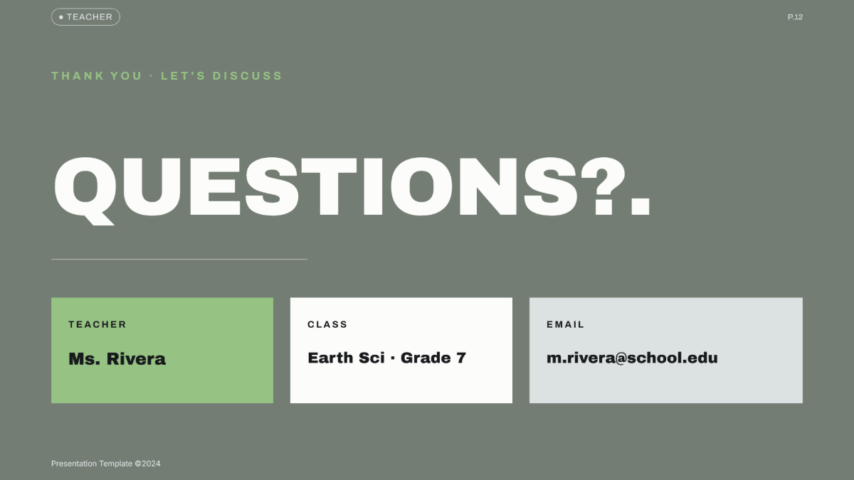 Free Teacher Presentation Template to Edit Online