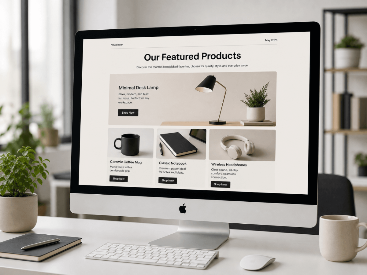Free Featured Product Newsletter Stock Photo Template to Edit Online