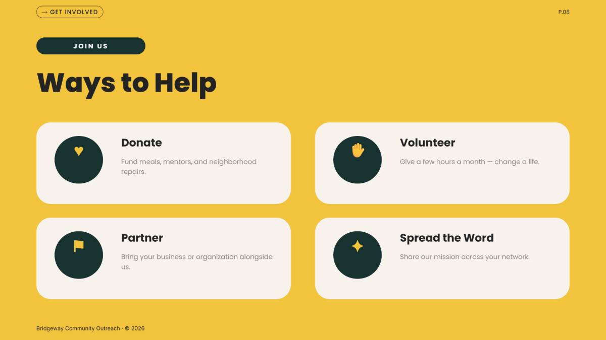Free Community Presentation Template to Edit Online