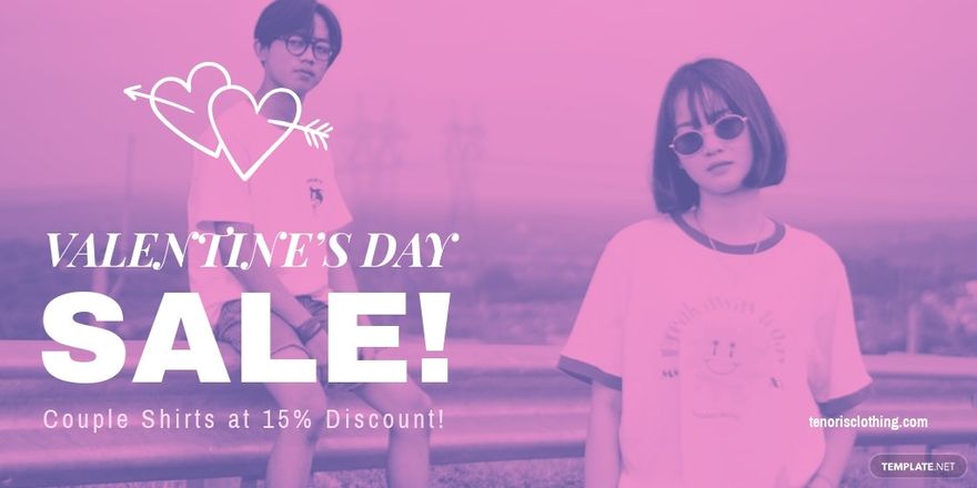 Free Valentines Sale Twitter Post Template