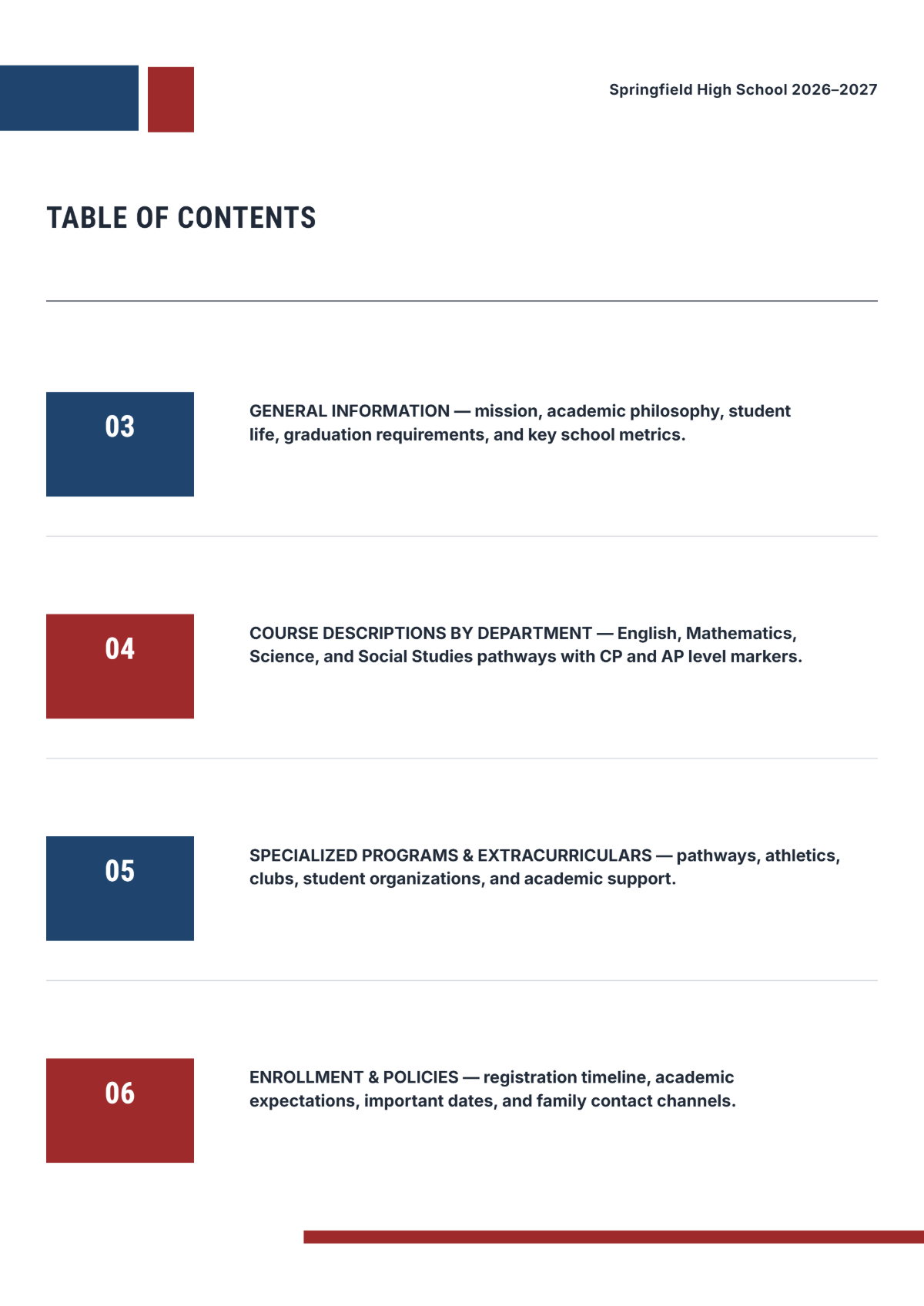 Free School Catalog Template to Edit Online