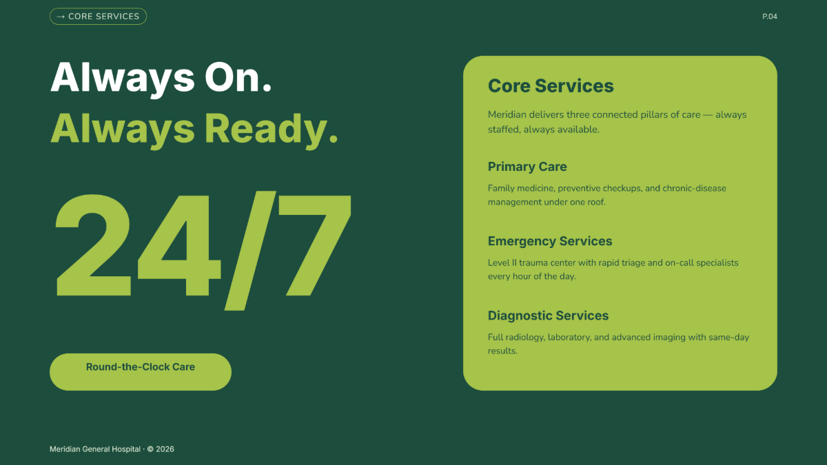 Free Hospital Presentation Template to Edit Online