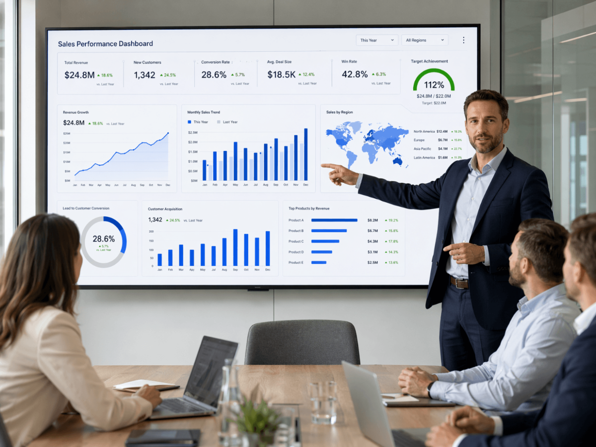 Free Sales Performance Dashboard Stock Photo Template to Edit Online