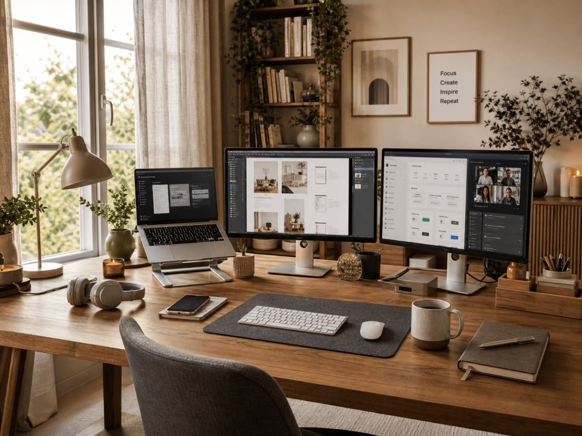 Free Freelancer Workspace Stock Photo Template to Edit Online