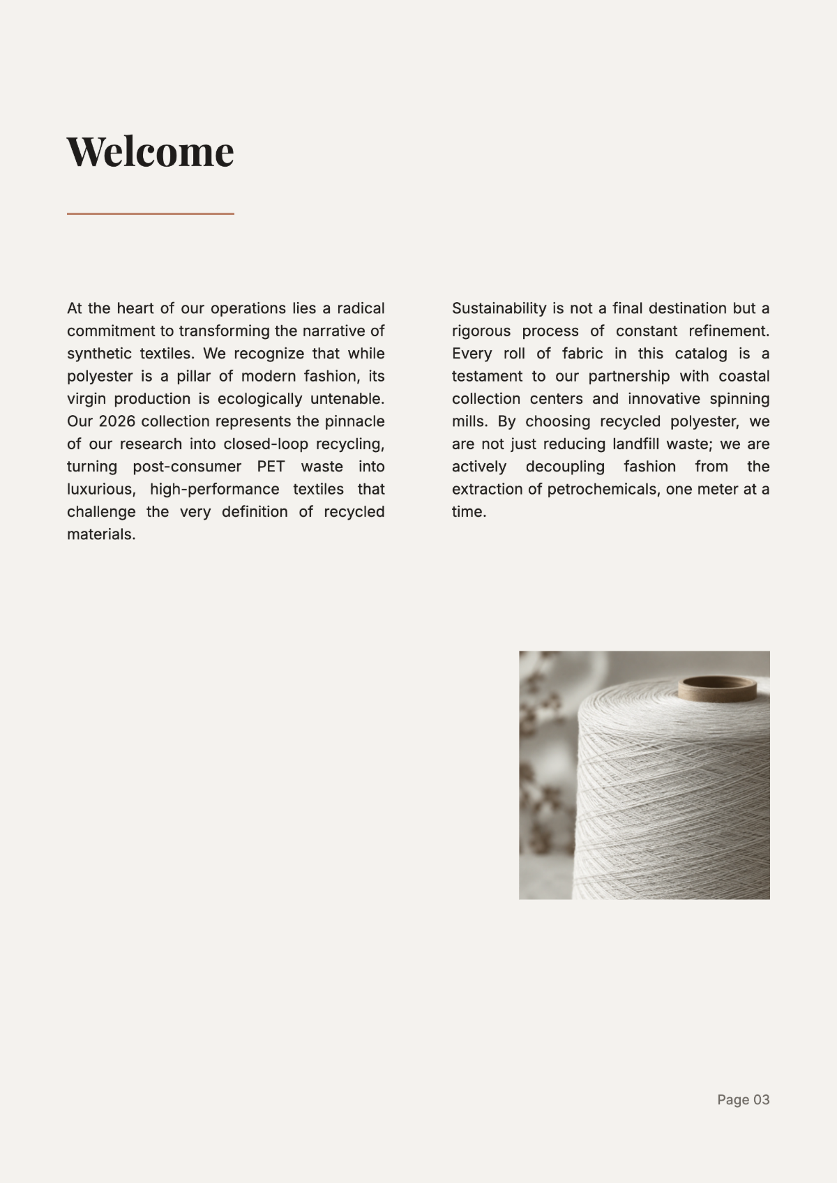 Free Sustainable Fashion Textile Catalog Template to Edit Online