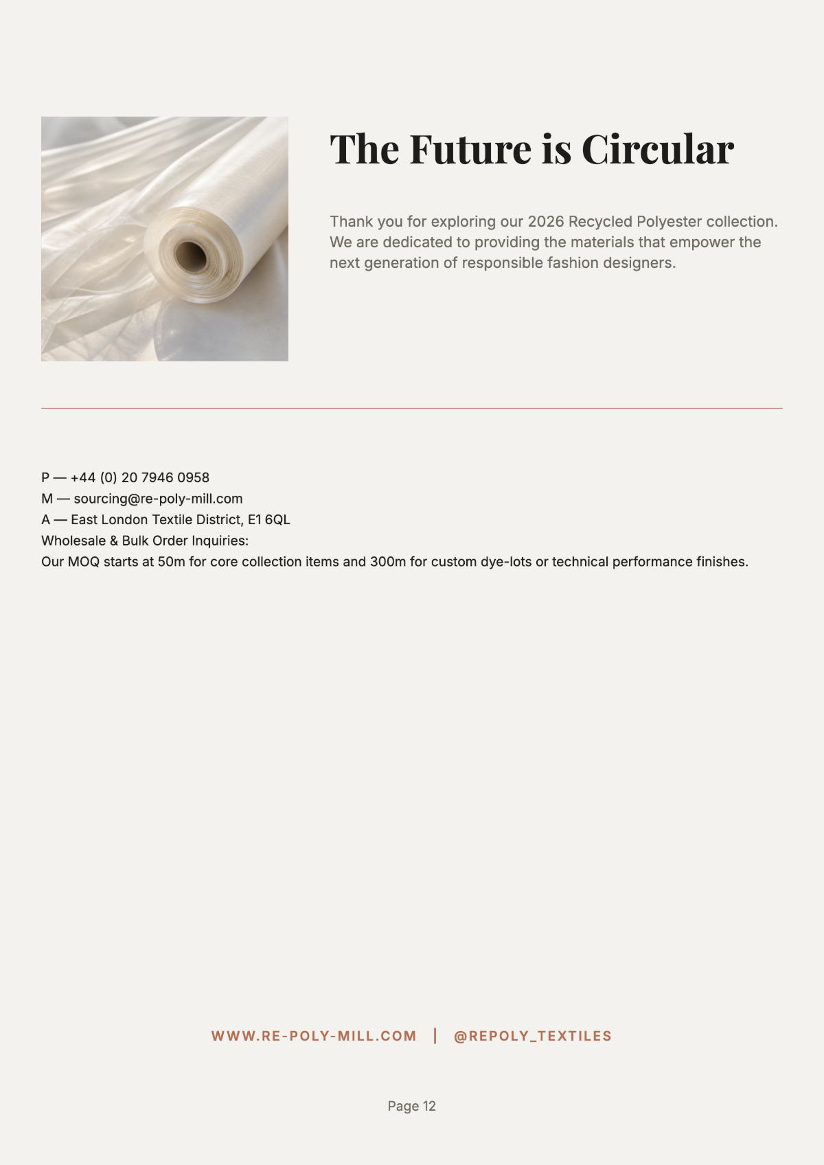 Free Sustainable Fashion Textile Catalog Template to Edit Online