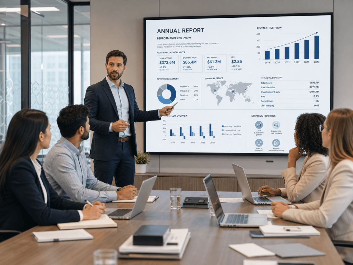 Free Annual Report Stock Photo Template to Edit Online