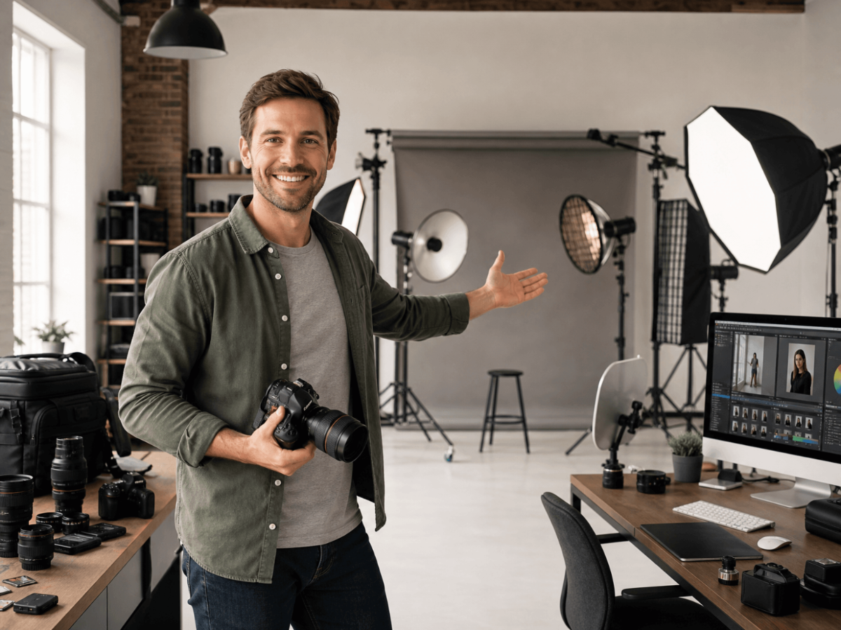 Free Photography Studio Stock Photo Template to Edit Online
